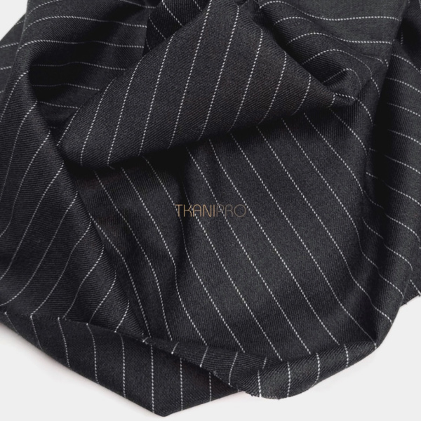 Костюмная плотная ткань в полоску цвет серый меланж, арт. KD2074-1