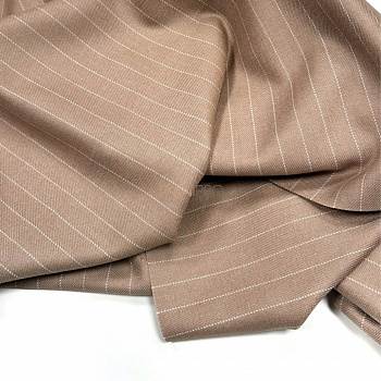 Костюмная плотная ткань в полоску цвет бежевый, арт. KD2070-1 цвет бежевый