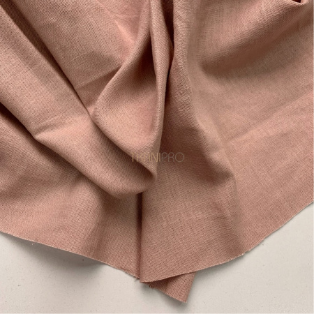 Ткань лён с вискозой цвет бежевый мокко и кофейный, арт. L2148-16