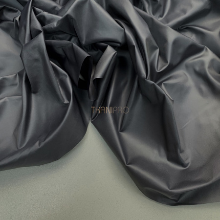 Ткань плащевая дюспо матовая, арт. PL2285-73 цвет серый и мокрый асфальт