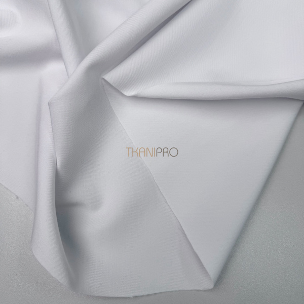 Костюмная ткань поливискоза стрейч сатин цвет белый, арт. KL2059-1