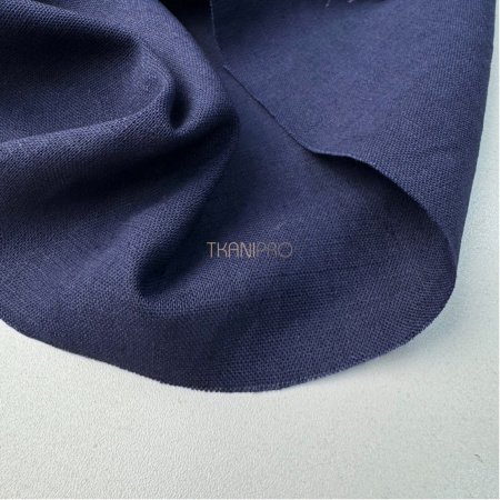 Ткань лен с вискозой цвет темный синий, арт. L2156-36