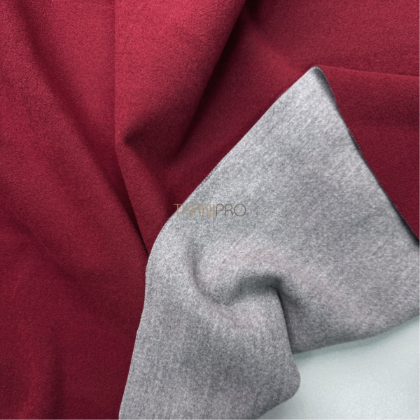 Пальтовая ткань двухсторонняя, арт. KC15D-3 цвет кирпичный и серый меланж