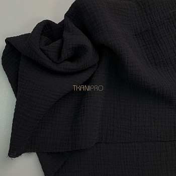 Муслин двухслойный цвет черный, арт. MC4138-14