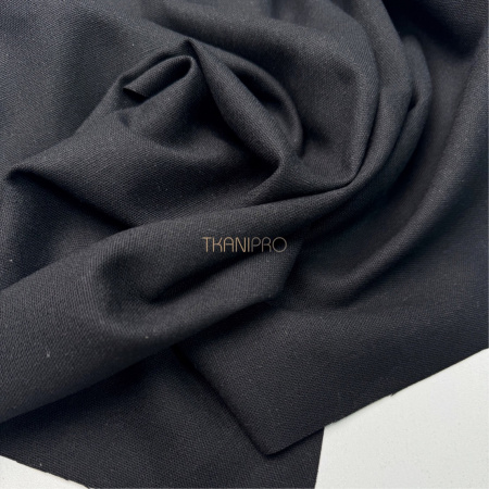 Ткань лен с вискозой цвет черный, арт. L2158-7