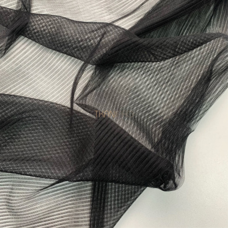 Плиссе фатин 4мм цвет черный, арт. PXF4105-10