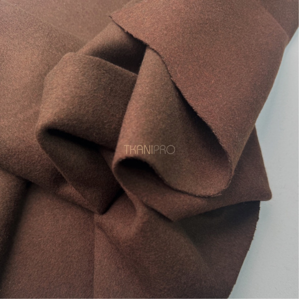 Ткань пальтовая с шерстью цвет шоколадный, арт. IKC3022-1