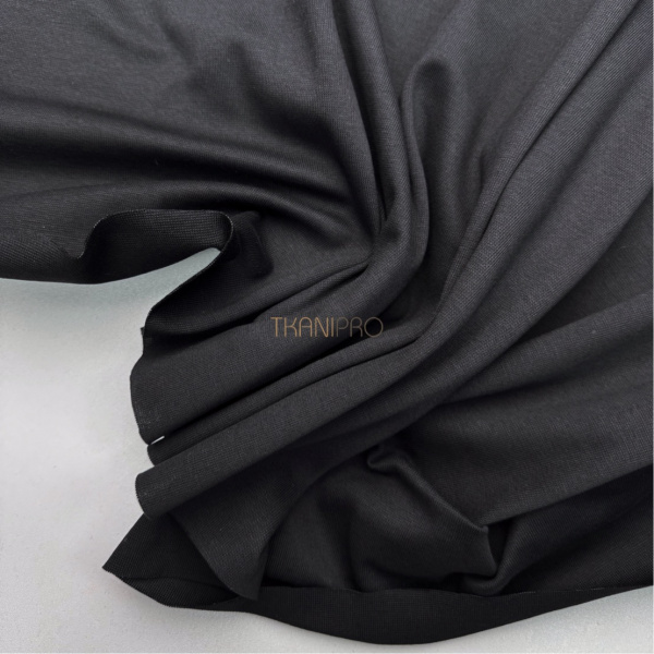 Трикотаж рибана цвет черный, арт. DB5014-2