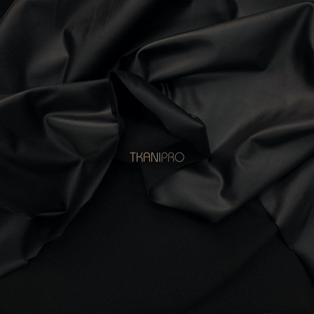 Искусственная кожа на флисе, арт. OW1854-1 цвет черный