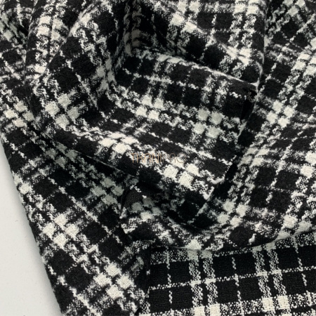 Твид клетка, арт. WD3906-1 цвет черный и белый