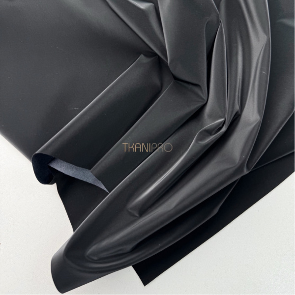 Плащевая ткань софт черная, арт. PL7002-1