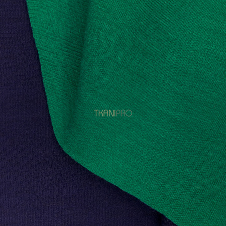 Пальтовый трикотаж двухсторонний, арт. D2N2018-3 цвет зеленый и темный синий