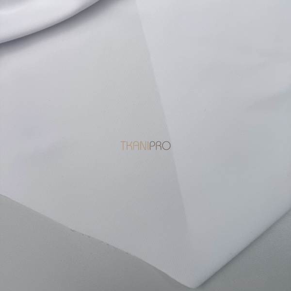 Костюмная ткань поливискоза стрейч сатин цвет белый, арт. KL2059-1