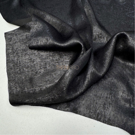 Плательная блузочная ткань металлик  цвет черный арт. BHC1202-6