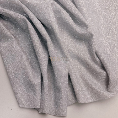 Трикотаж с глиттером, арт. DL5038-1 цвет серебро