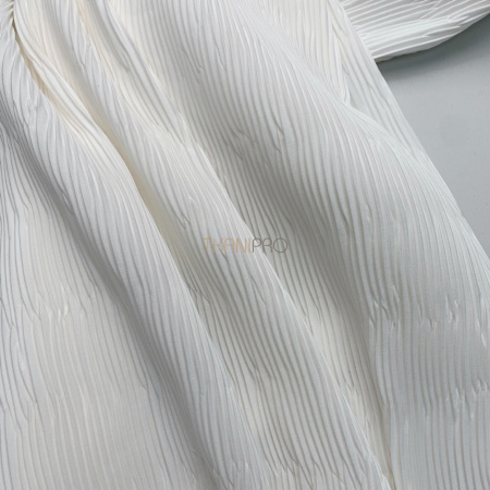 Ткань плиссе жатка костюмная цвет молочный, арт. PLS2919-3