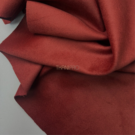 Ткань пальтовая с шерстью цвет кирпичный, арт. IKC3024-1