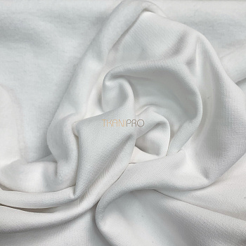 Ткань футер 3-х нитка с начесом, арт. DF2060-1 цвет белый