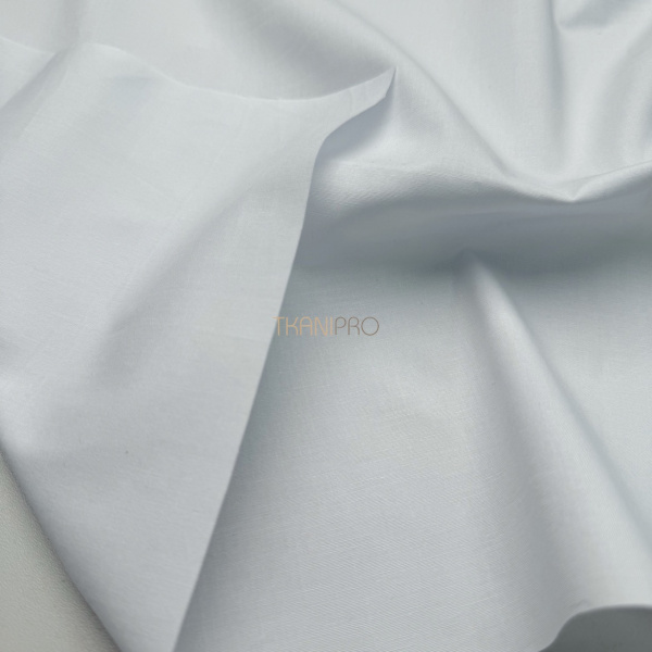 Хлопок поплин стрейч цвет белый, арт. TC2043-1