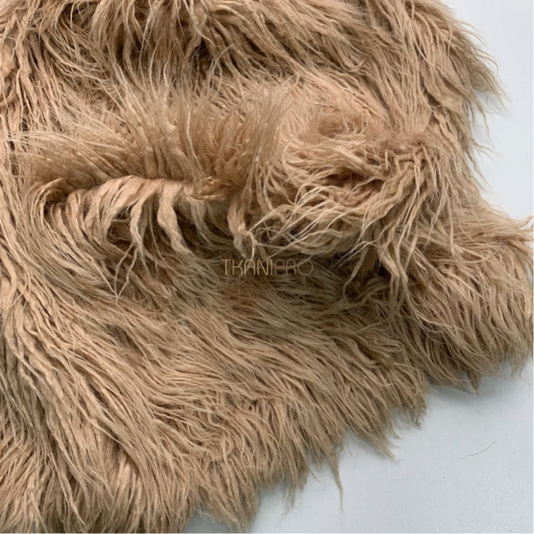 Мех искусственный лама, арт. WF5017-3 цвет бежевый песочный
