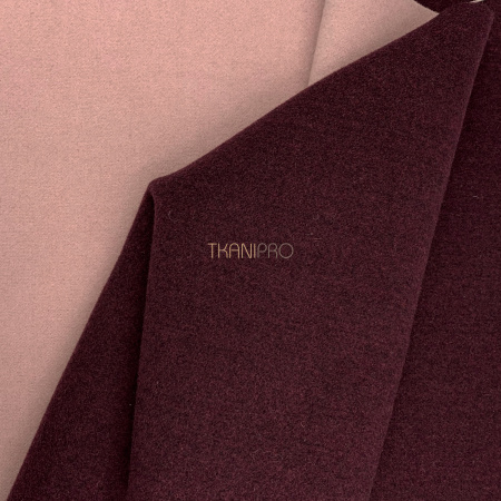 Пальтовая ткань двухсторонняя, арт.KC15D-4 цвет бордовый марсала и розовый