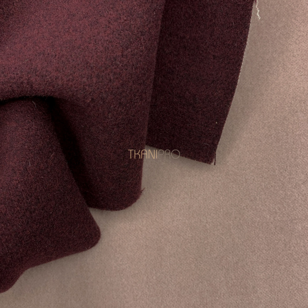 Пальтовая ткань двухсторонняя, арт.KC15D-4 цвет бордовый марсала и розовый