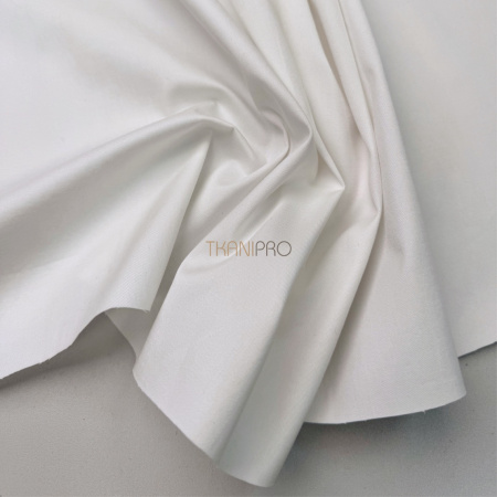 Хлопок сатин рубашечный цвет белый, арт. TK4001-1