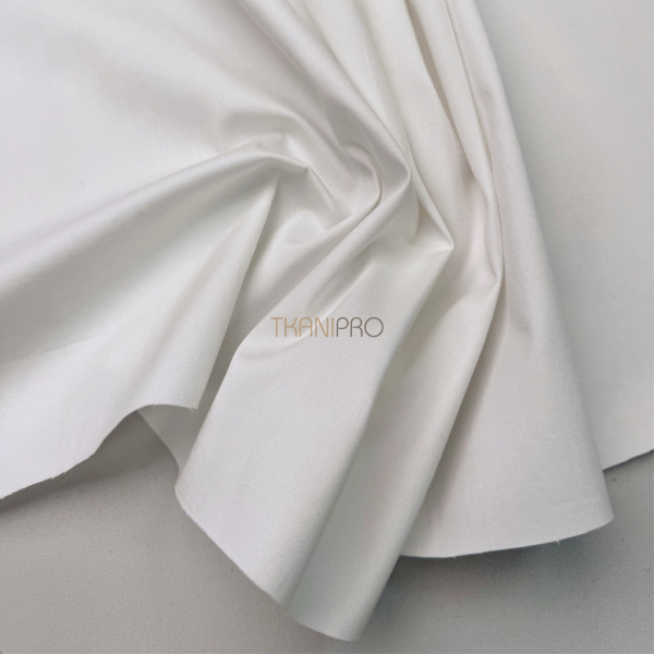 Хлопок сатин рубашечный цвет белый, арт. TK4001-1