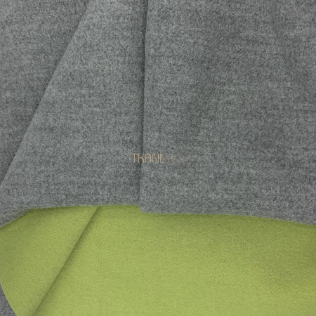 Пальтовая ткань двухсторонняя, арт. KC15D-2 цвет салатовый и серый меланж