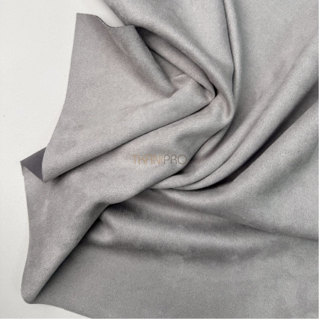 Замша на трикотажной основе  цвет серый, арт. M1344-17