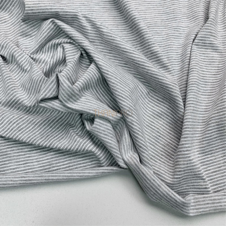 Трикотаж кулирная гладь в полоску, арт. DKD1001-2 цвет серый и белый