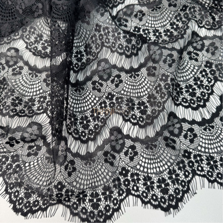 Кружево шантильи цвет черный, арт. QT2015-1