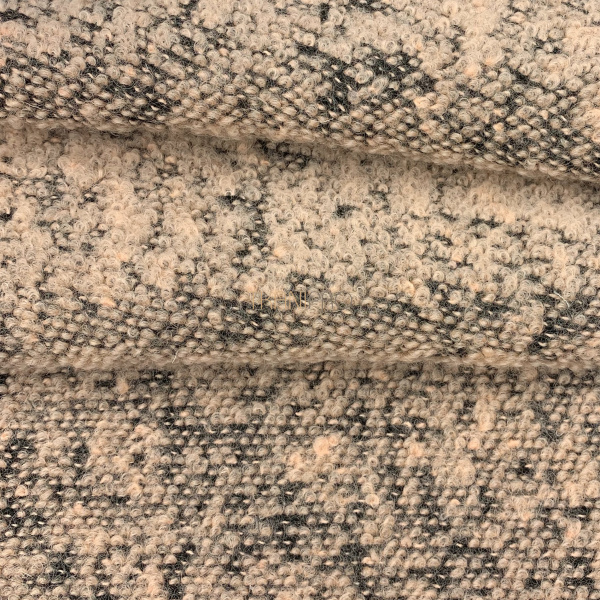 Пальтовая шерсть букле, арт. W1416-1 цвет персиковый  и черный