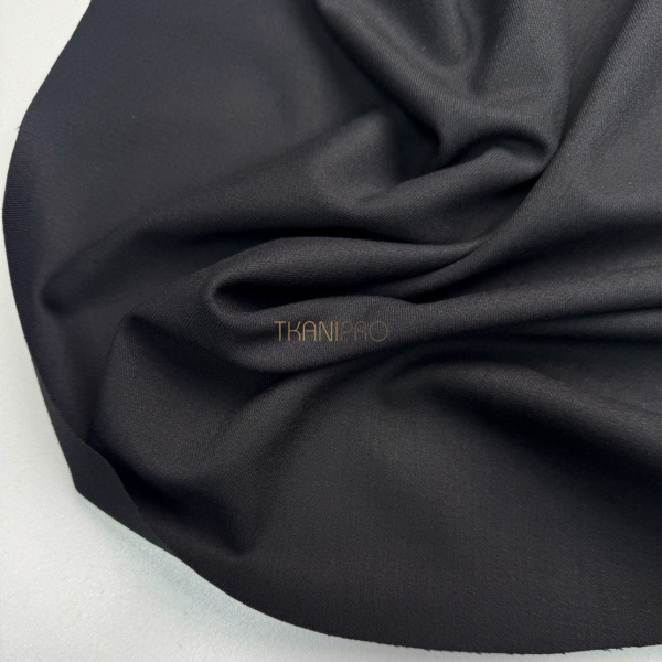 Костюмный твил с хлопком стрейч цвет черный, арт. KL3101-19