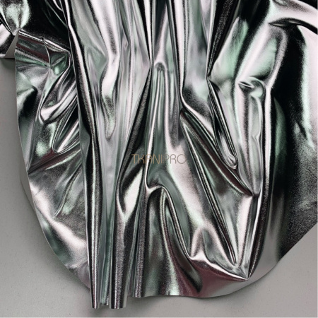 Ткань кожа серебро, арт. OL3003-11