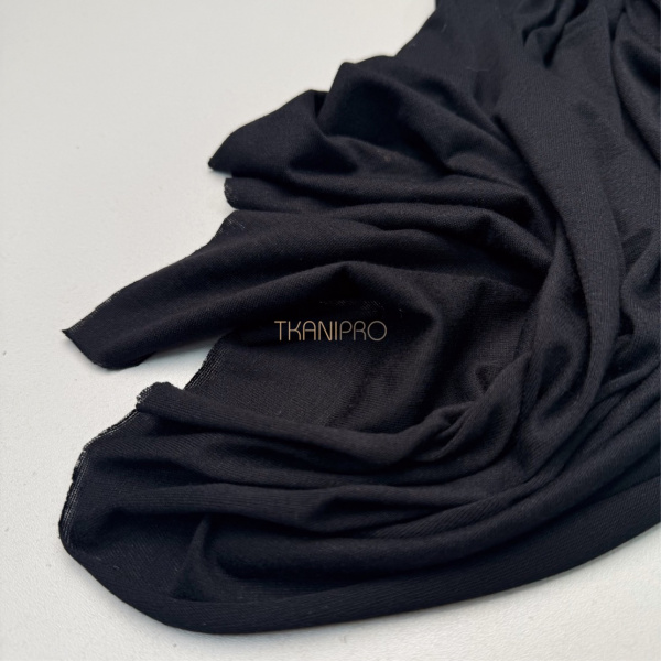 Тонкий трикотаж стрейч цвет черный, арт. DK2002-7