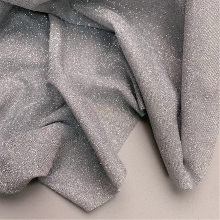 Трикотаж с глиттером, арт. DL5038-1 цвет серебро