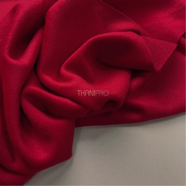 Пальтовая ткань с шерстью, арт. IKC3010-2 цвет красный