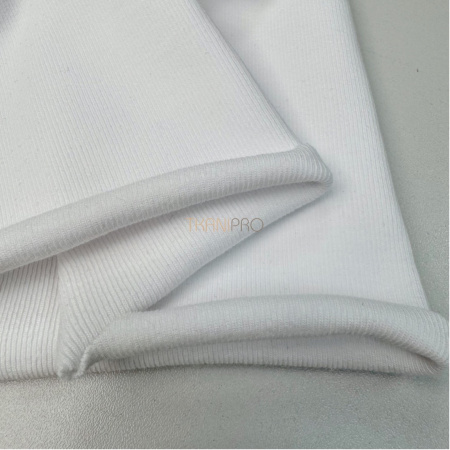 Трикотаж кашкорсе плотный цвет белый 350 г/м2, арт. DW1401-1