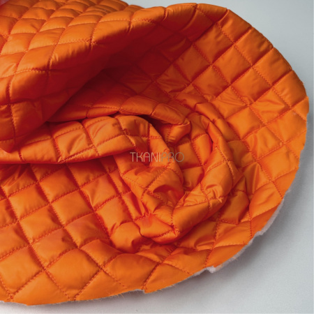 Стеганая ткань на синтепоне Ромбик цвет оранжевый, арт. PS2284-12