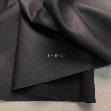 Искусственная кожа на флисе матовая, арт. OW1857-8 цвет черный