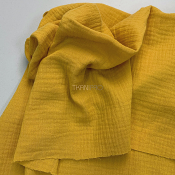 Муслин двухслойный цвет горчичный, арт. MC4133-20