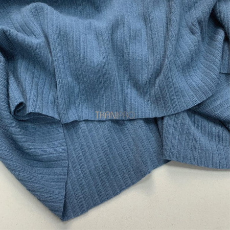 Ткань лапша трикотажная синяя, арт. WD4082-14