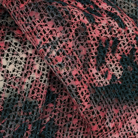 Кружево на сетке цвет розовый и серый, арт. XK1200-3