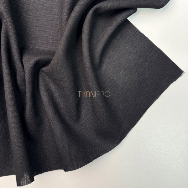 Ткань лен с вискозой цвет черный, арт. L2158-7