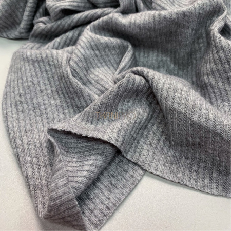 Трикотаж в рубчик цвет серый меланж, арт. WD3105-13