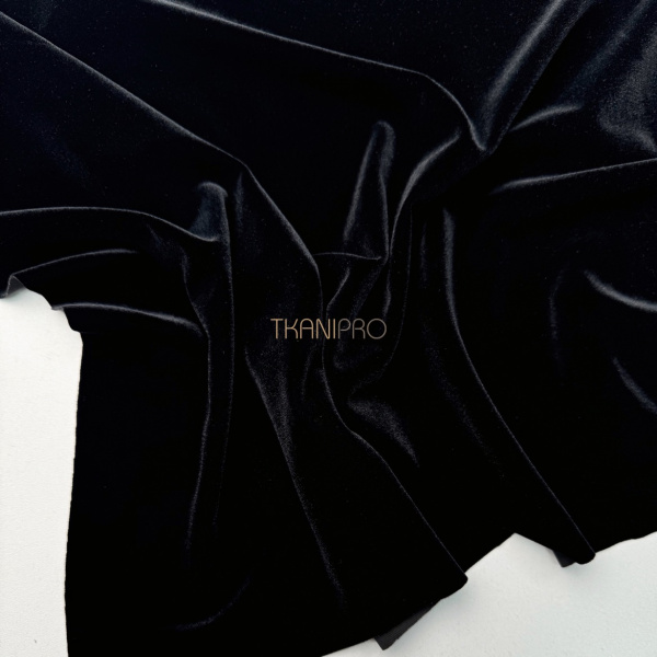 Бархат стрейч черный, арт. KV3143-1