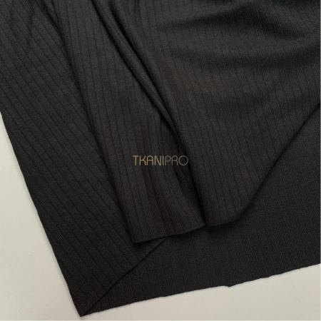 Ткань лапша трикотажная черная, арт. WD4083-2