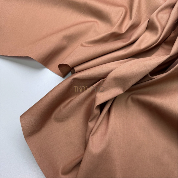 Хлопок поплин стрейч цвет терракотовый, арт. TC2037-33