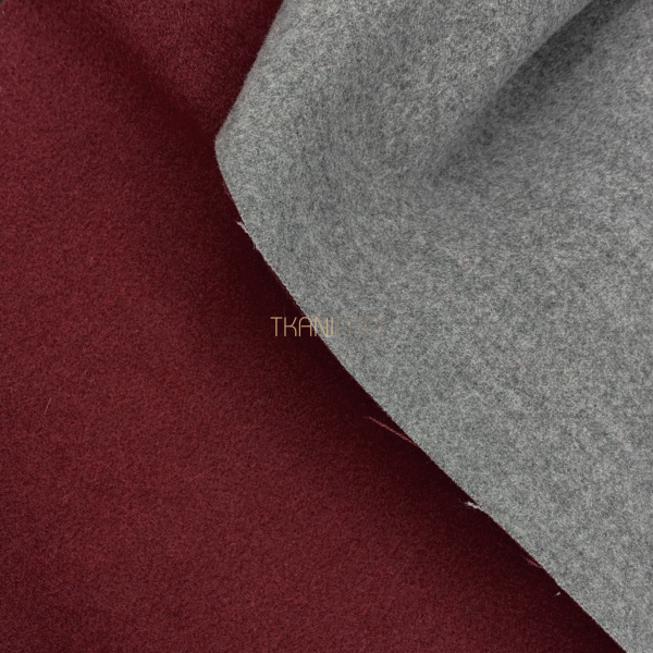 Пальтовая ткань двухсторонняя, арт. KC15D-3 цвет кирпичный и серый меланж